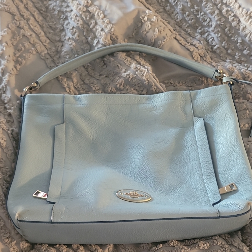 Coach Light Blue Leather Handbag